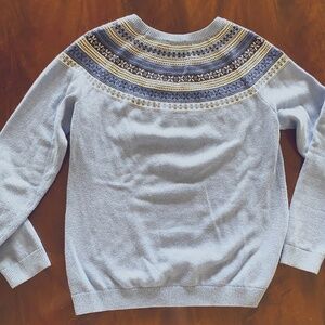 Talbots blue cotton blend crewneck sweater size S